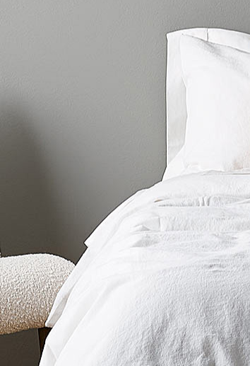 Duvet Set - King Washed Linen & Cotton White