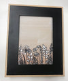 Art - White Flowers Black & Wood Frame - Small - CLEARED 8" X 10"