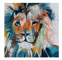 Art - Do You Want My Lions Share - Small -  CLEARED 18" X 18"