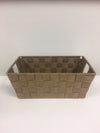 Basket - Tray Woven Taupe Fabric