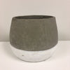 Pot - Cement w/ White Stripe