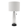 Table Lamp - Textured Clear Glass Black Base