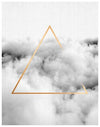 Art - Gold Triangle in Clouds Framed Medium 40" X 40" NOT CLEARED