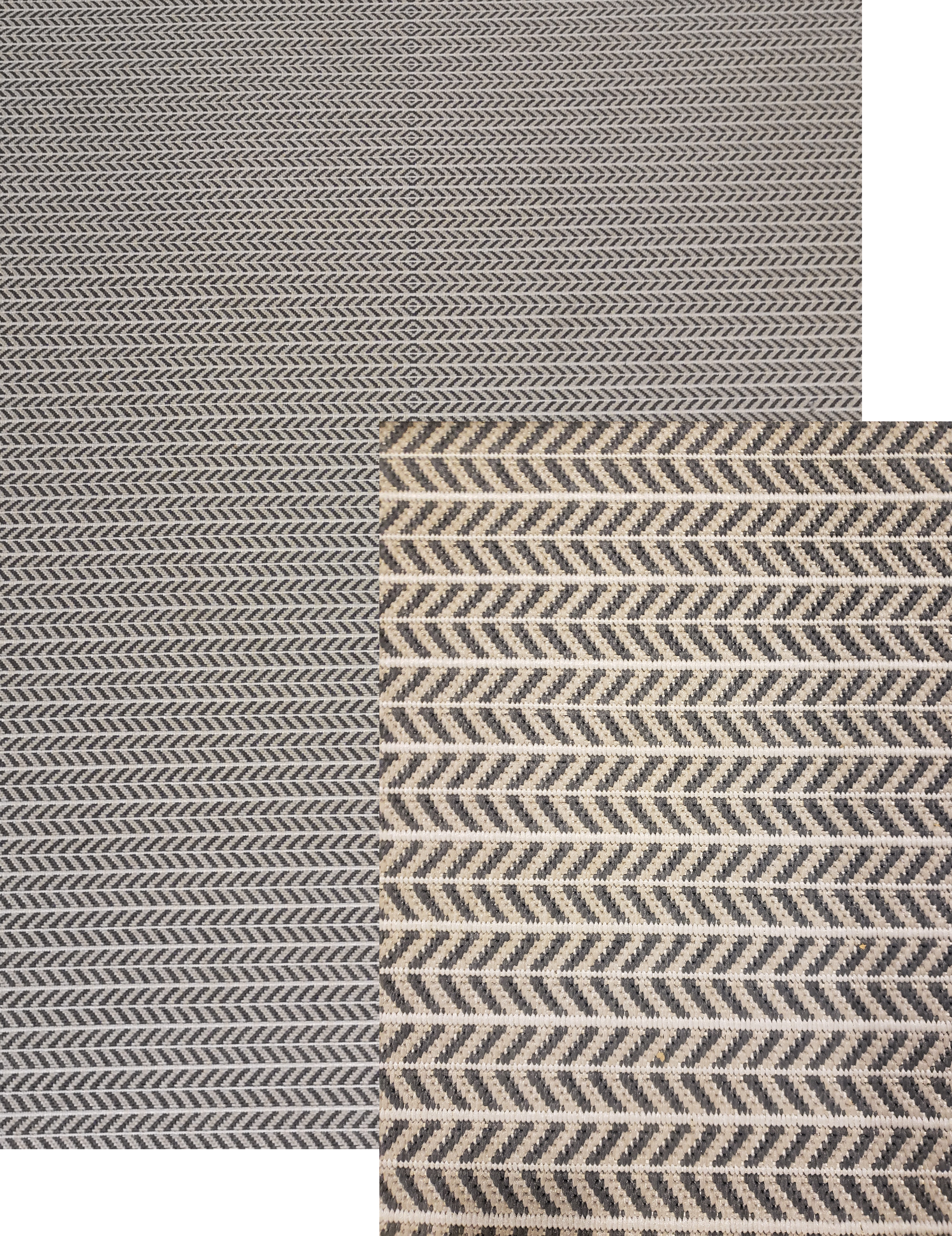 7x8 Beige and Grey Flatwoven Chevron
