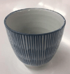 Cup - Small White w/ Blue Stipe