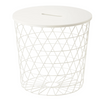 End Table - Round White Top Wireframe