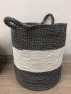 Basket - Grey w/ White Stripe