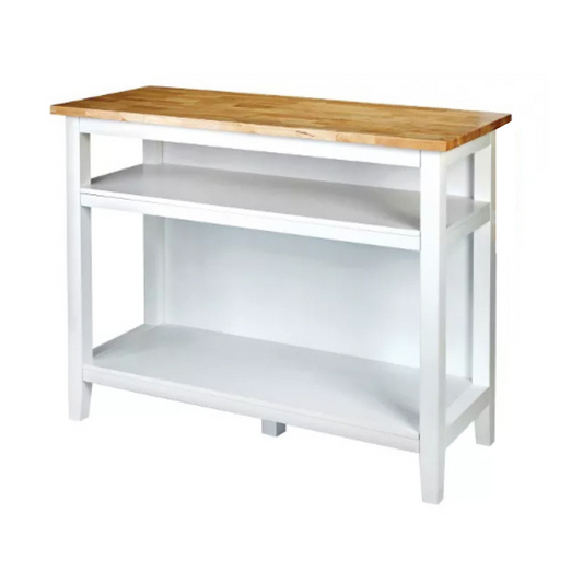 Kitchen Island - White w/ Wood Top - 49"