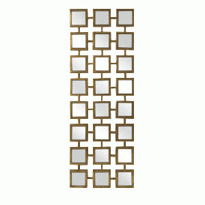 Gold Mirror Grid Rectangle