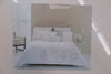 Duvet Set - King White Grey Stiched Flowers