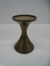 Candle Holder - Short Brass Hourglass Ribbed