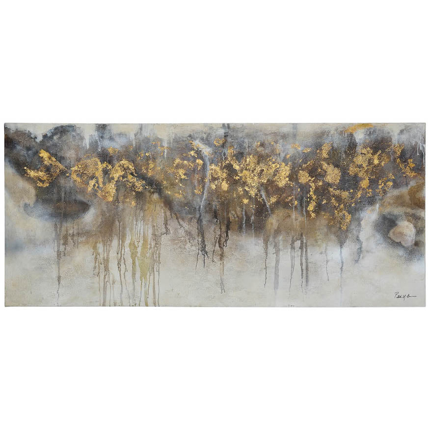 Chevrey Storm Grey w/ Gold 70" x 30" - CLEARED