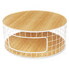 Coffee Table - Round White Wireframe Natural Ash