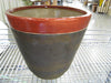 Pot - Round Red Rim Brown
