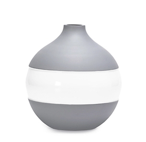 Round Grey with White Stripe Vase