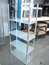 Bookshelf - 5 Shelf Glass & Brushed Chrome