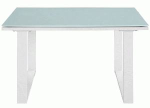 Outdoor Coffee Table - Small White Frame w/ Frosted Top