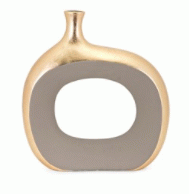 Gold Taupe Doughnut Vase