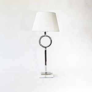 Table Lamp - Silver Circle Marble Base