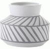 Large White Matte Ceramic w/ Grey Lines