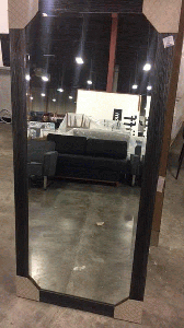 Mirror - Black w/ Gold Stripe Frame 63"