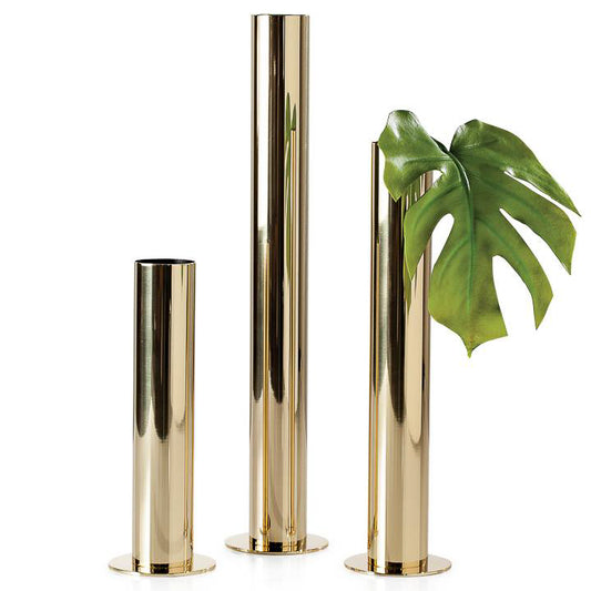 Candle Holder - Gold Pipe Large
