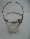 Ice Bucket - Small Glass Metal Handle w/ Metal Tongs