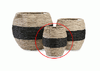 Basket - Small Woven Black Stripe