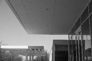 Art - B&W Architectural Square Building - Small - CLEARED 24" X 24"