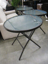 Outdoor Bistro Table - Foldable Round Clear Glass Top