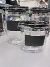 Canister - Tall Oval Glass Black Lid