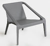 Outdoor Chair - Plastic Grey w/ Arms
