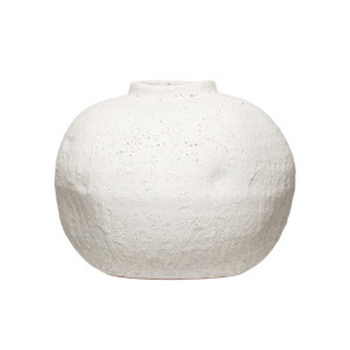Terracotta Vase with Matte White Volcano Finish