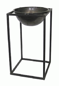 Planter - Small Grey w/ Black Base