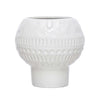 Matte White Stoneware Footed Planter w/Face