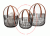 Basket - Small Black Wire w/ Leather Straps