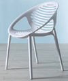 Outdoor Chair - White Plastic Curved Seat