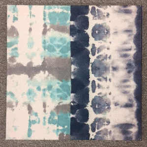 Art - Blue White Grey Tie Dye II - Small -  CLEARED 14" X 14"