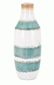 Large Blue & White Striped Vase