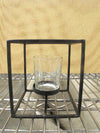 Candle Holder - Small Cube Black Metal Frame