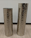 Aluminum Bark Cylinder Silver Large
