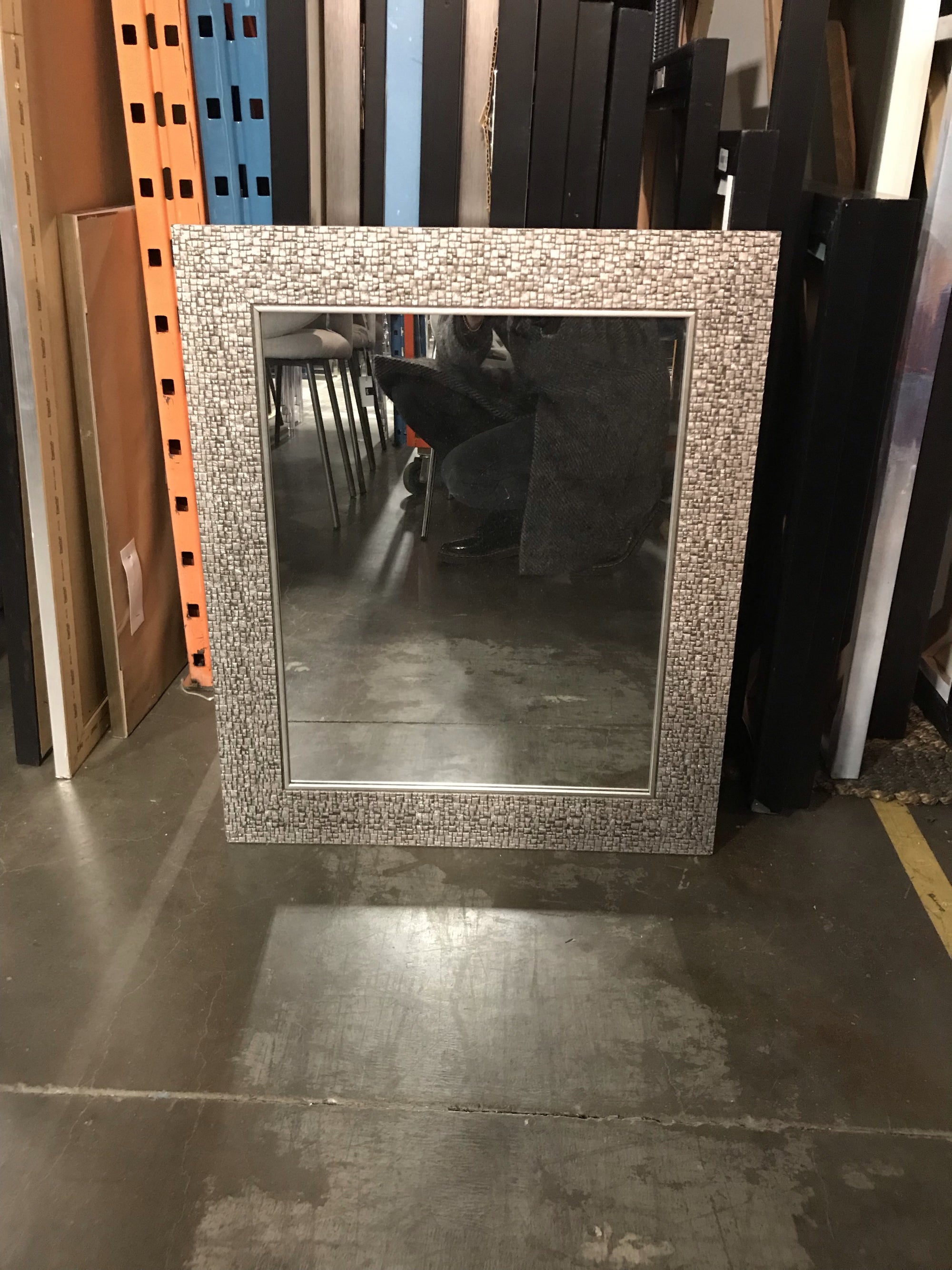 Mirror - Rectangle Rustic Silver Frame 21"x25"