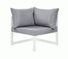 Outdoor Sectional Corner - White Frame Grey Cushions