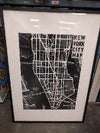 Art - Black & White New York Map Black Frame Medium